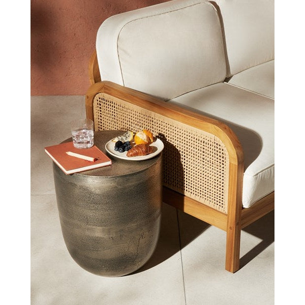 Basil Outdoor Drink Table-Four Hands-FH-229987-002-Side TablesAntique Rust-3-France and Son