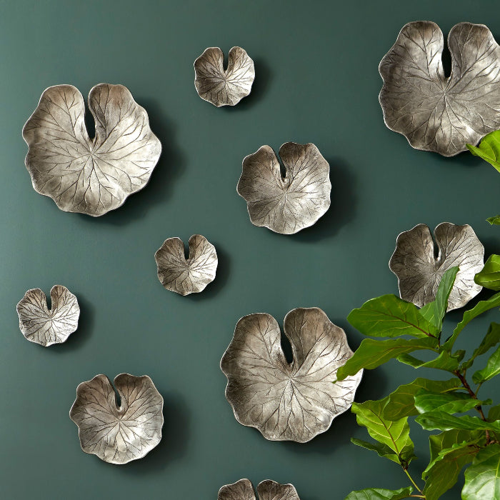 Lotus Leaf Wall Tiles - Set of 3-Phillips Collection-PHIL-ID96066-Wall Art-3-France and Son