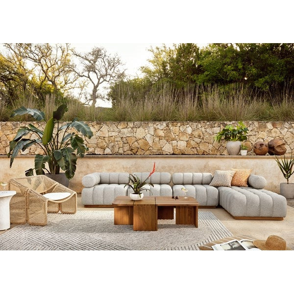 Roma Outdoor 4pc Sectional W/ Ottoman - Ash-Four Hands-FH-230027-001-Outdoor Sectionals-2-France and Son