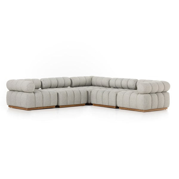 Roma Outdoor 5pc Sectional - Faye Ash-Four Hands-FH-230028-001-Outdoor Sectionals-1-France and Son