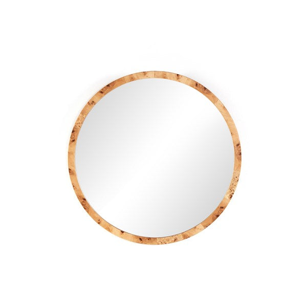Mitzie Round Mirror - Amber Mappa Burl-Four Hands-FH-230625-004-Mirrors-1-France and Son
