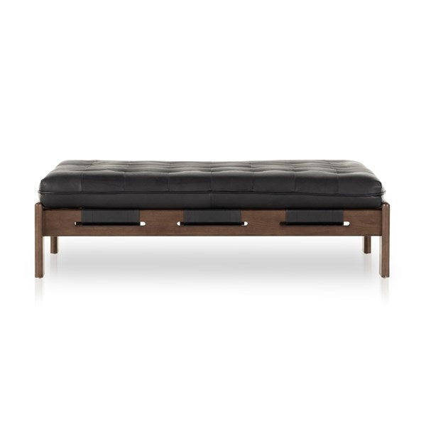 Halston Cocktail Ottoman-Four Hands-FH-230750-001-Outdoor Ottomans, Benches & StoolsHeirloom Black with Terra Brown Ash-3-France and Son