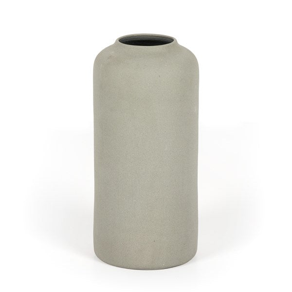 Evalia Tall Vase-Light Grey Matte Ceramc-Four Hands-FH-231137-002-VasesGrey-1-France and Son
