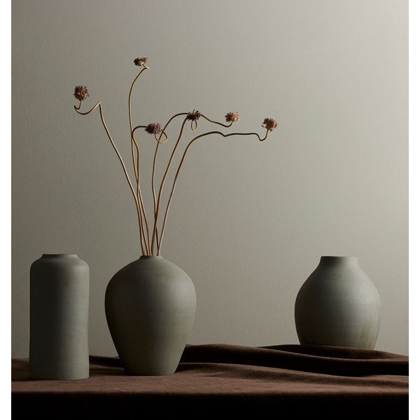 Evalia Tall Vase-Light Grey Matte Ceramc-Four Hands-FH-231137-002-VasesGrey-2-France and Son
