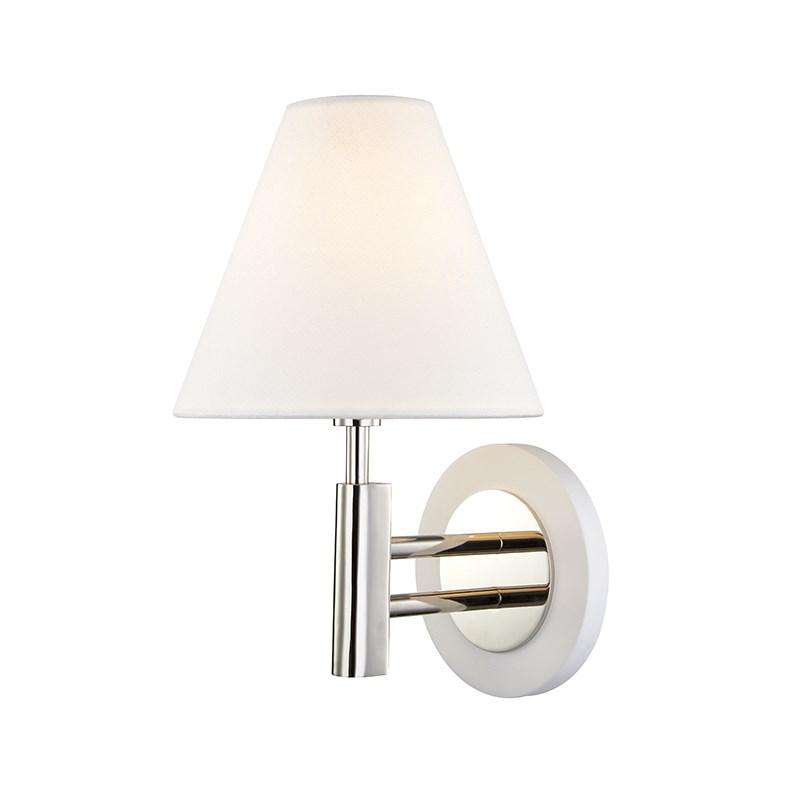 Robbie 1 Light Wall Sconce-Mitzi-HVL-H264101-PN/WH-Wall LightingSilver/White-4-France and Son