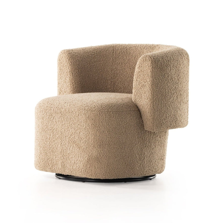 Tybalt Swivel Chair-Four Hands-FH-231367-001-Lounge ChairsSheepskin Camel-1-France and Son