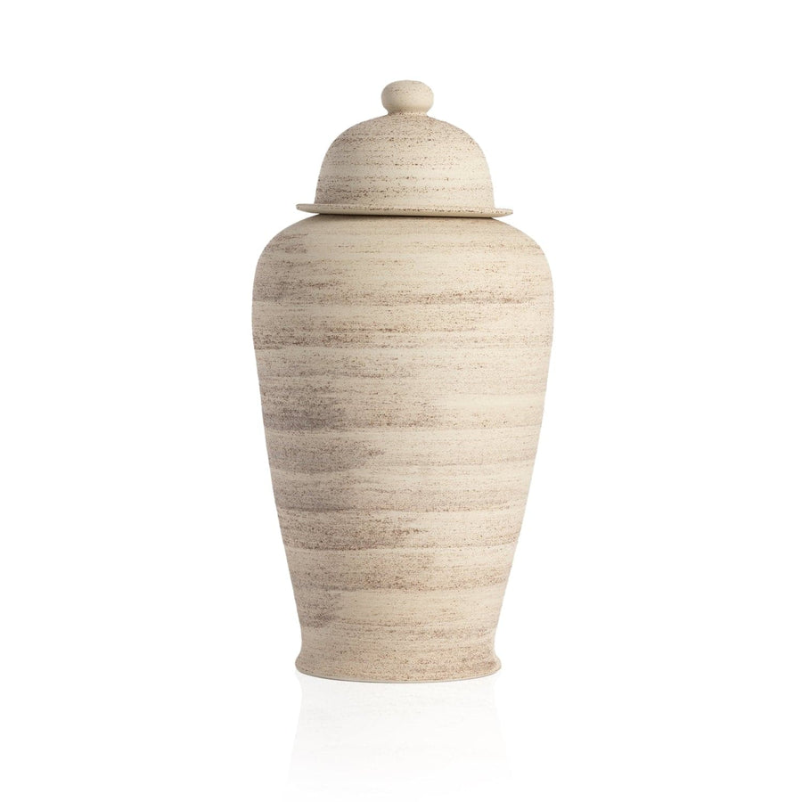Arabella Jar With Lid-Distressed Cream-Four Hands-FH-231382-001-Vases-1-France and Son