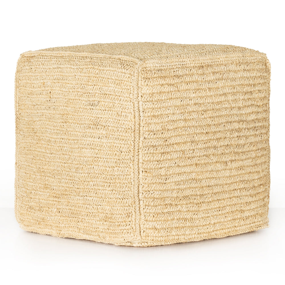 Woven Palm Pouf-Four Hands-FH-231445-001-Stools & OttomansNatural Palm Leaf-2-France and Son