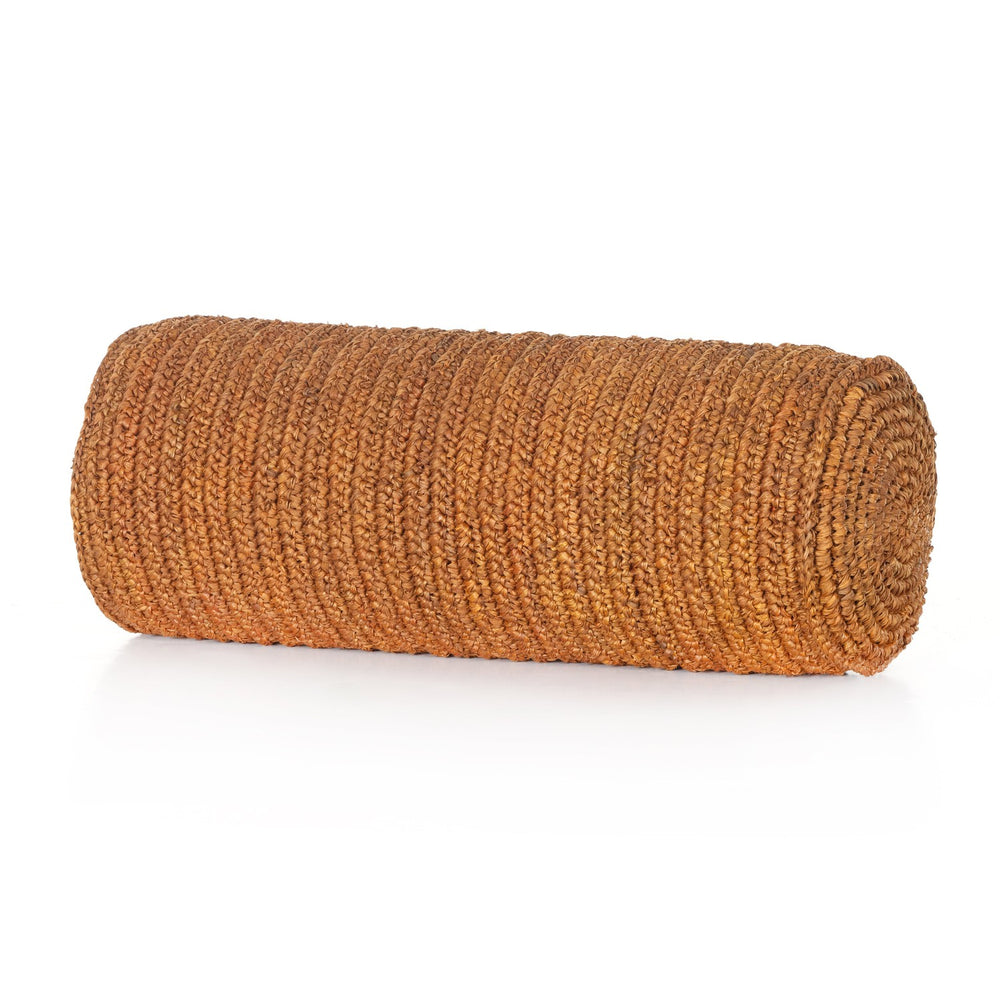 Woven Palm Round Lumbar Pillow-Four Hands-FH-231458-003-RugsRust-2-France and Son