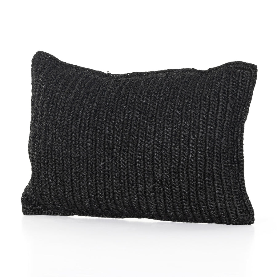 Woven Palm Pillow-Four Hands-FH-231459-005-Pillows16X24"-Black Palm Leaf-1-France and Son