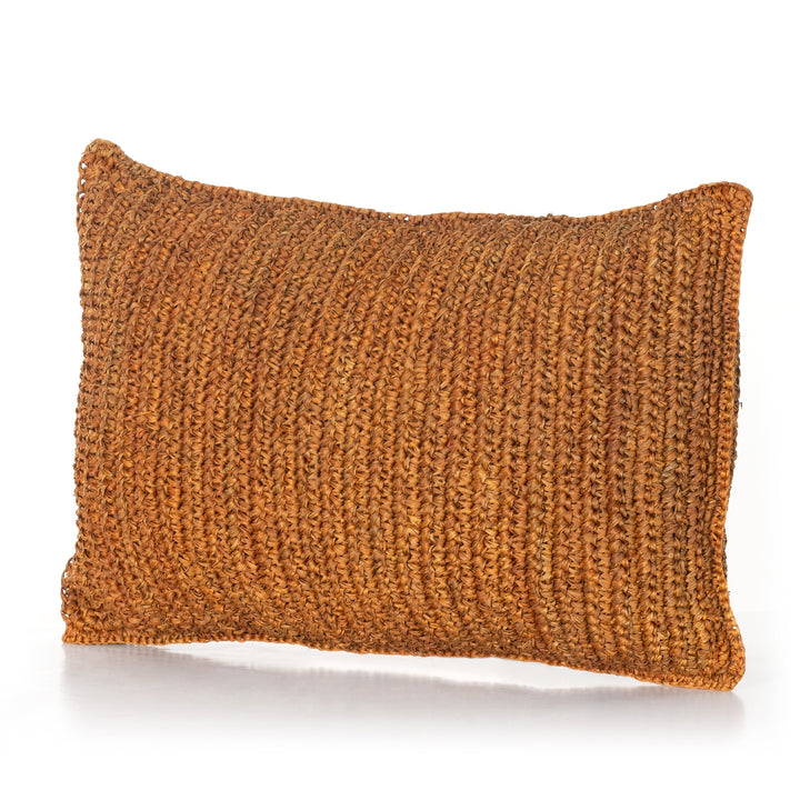 Woven Palm Pillow-Four Hands-FH-231459-006-Pillows16X24"-Rust Palm Leaf-3-France and Son