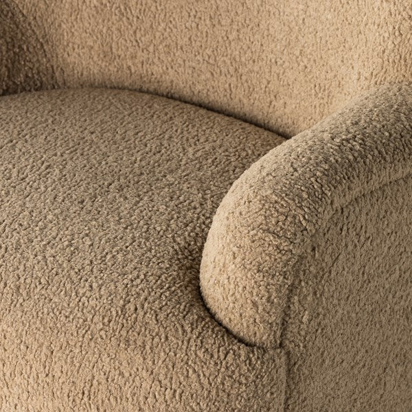 Kadon Swivel Chair-Four Hands-FH-231717-001-Lounge ChairsSheepskin Camel-5-France and Son