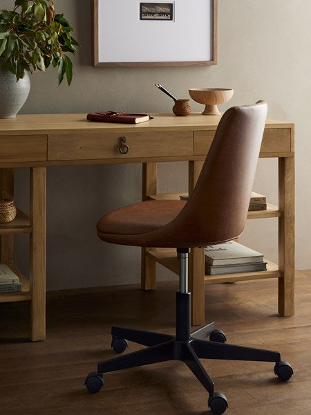 Lyka Desk Chair-Sonoma Chestnut-Four Hands-FH-231804-001-Task Chairs-2-France and Son