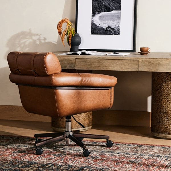 Arnold Desk Chair-Sonoma Chestnut-Four Hands-FH-232017-002-Task Chairs-2-France and Son