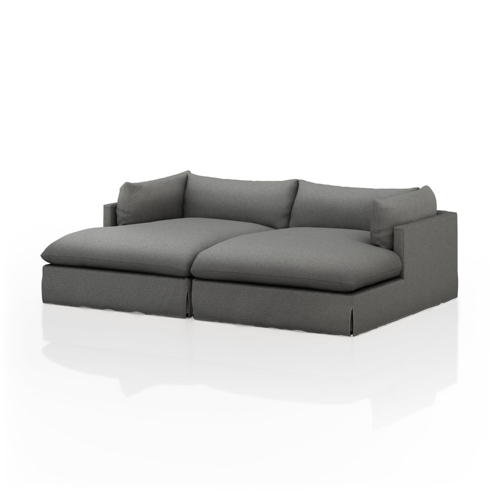 Habitat Double Chaise Sectional-Four Hands-FH-232725-004-Chaise LoungesFallon Charcoal-102"-4-France and Son