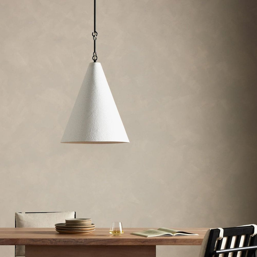 Grazia Pendant - Matte White Plaster-Four Hands-FH-233068-002-Pendants-2-France and Son