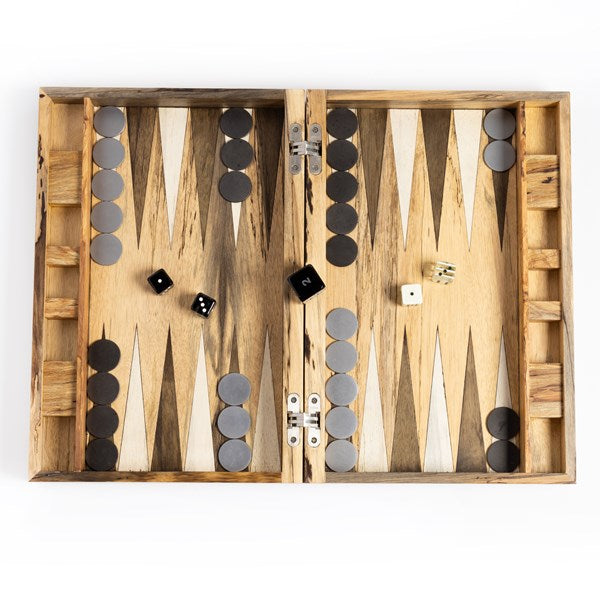 Backgammon - Spalted White-Four Hands-FH-233116-001-Games-7-France and Son