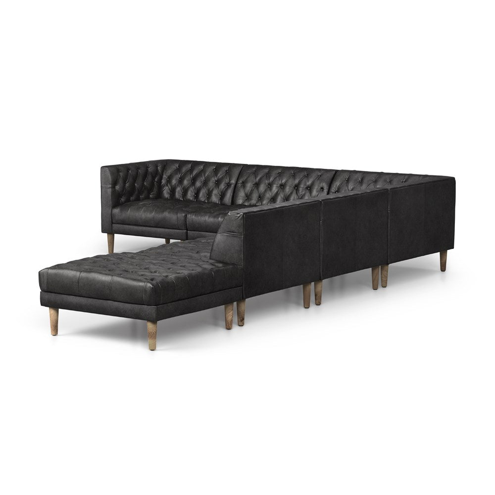 Williams Sectional-Four Hands-FH-233297-002-SofasRAF 5 Piece Sectional W / Ottoman-Ebony-42-France and Son