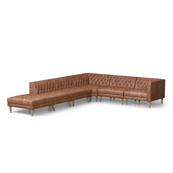 Williams Sectional-Four Hands-FH-233298-001-SofasLAF 5 Piece Section W/ Ottoman-Chocolate-63-France and Son