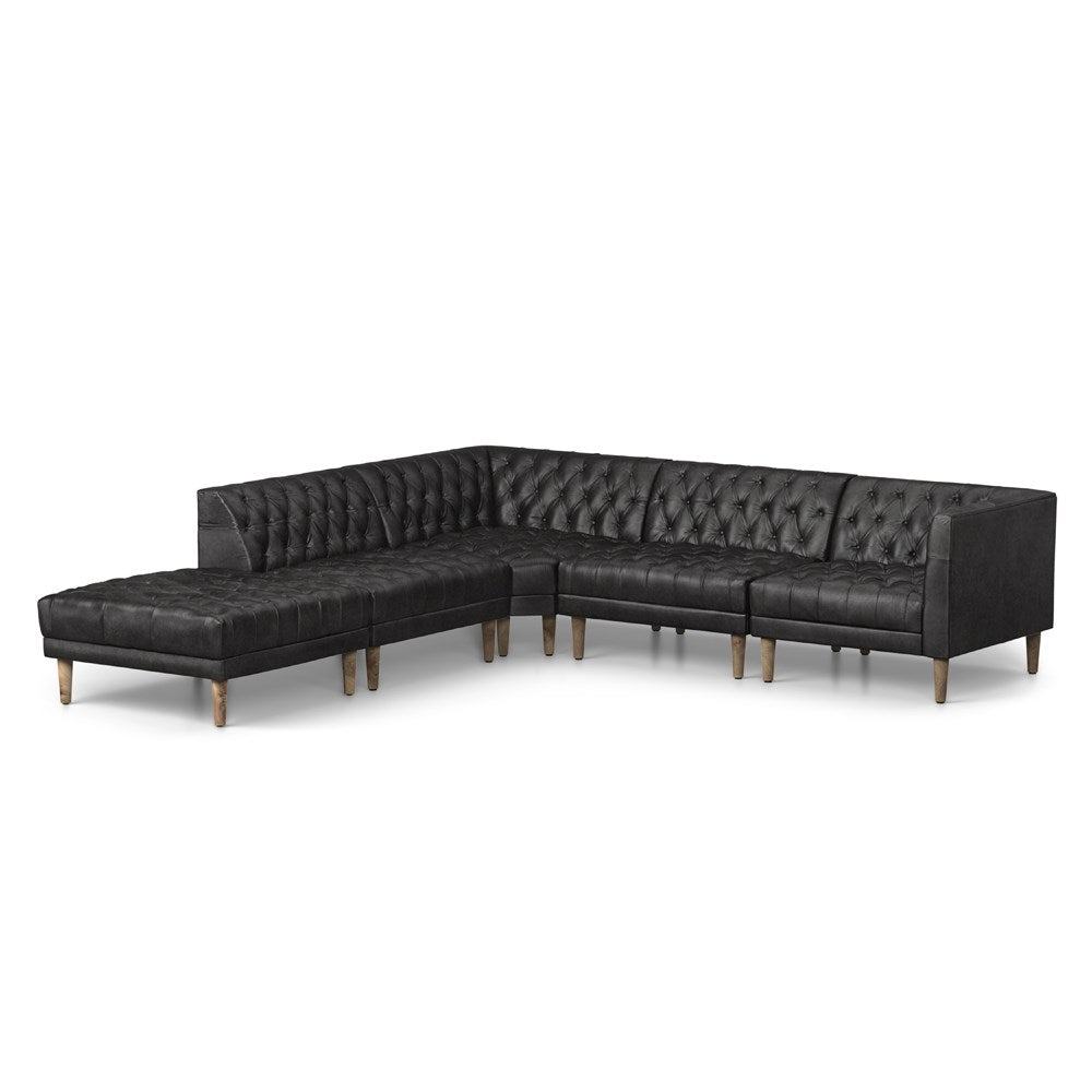 Williams Sectional-Four Hands-FH-233299-002-SofasLAF 4 Piece Sectional W / Ottoman-Ebony-34-France and Son