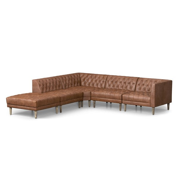 Williams Sectional-Four Hands-FH-233299-003-SofasLAF 4 Piece Section W/ Ottoman-Chocolate-60-France and Son