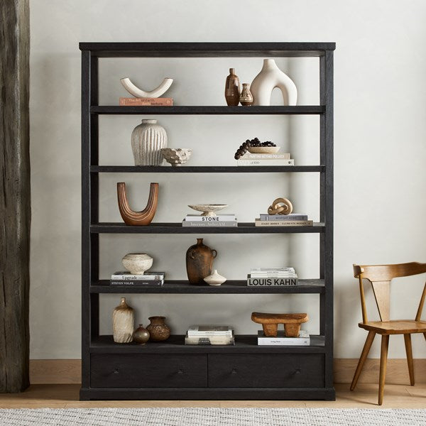 Woodmore Bookcase-Dark Totem-Four Hands-FH-233549-001-Bookcases & Cabinets-2-France and Son