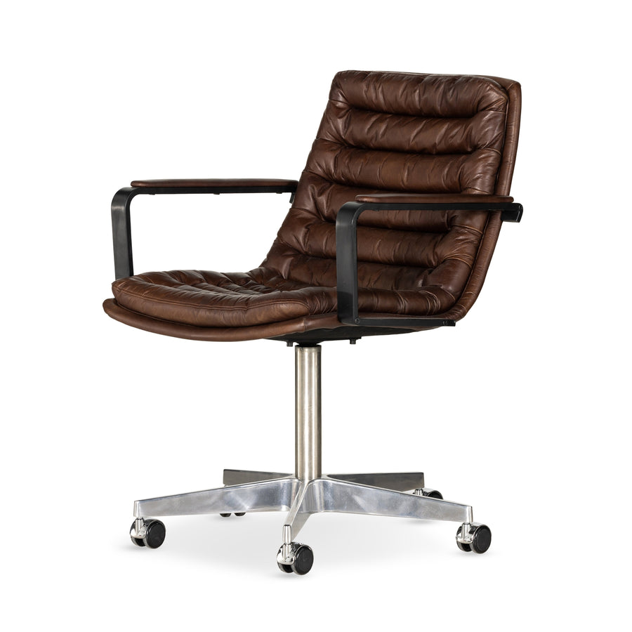 Malibu Arm Desk Chair-Four Hands-FH-233756-001-Task ChairsAntique Whiskey-1-France and Son