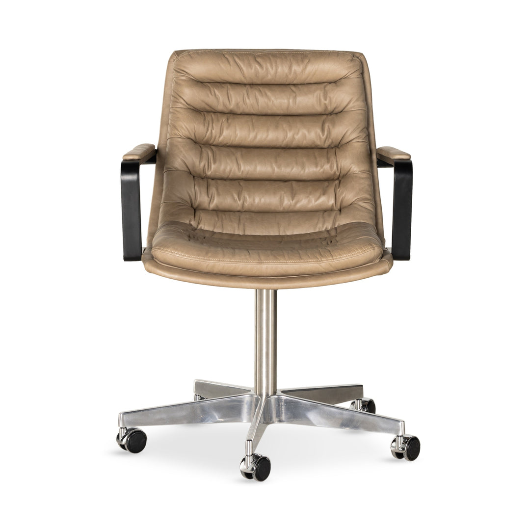 Malibu Arm Desk Chair-Four Hands-FH-233756-001-Task ChairsAntique Whiskey-6-France and Son