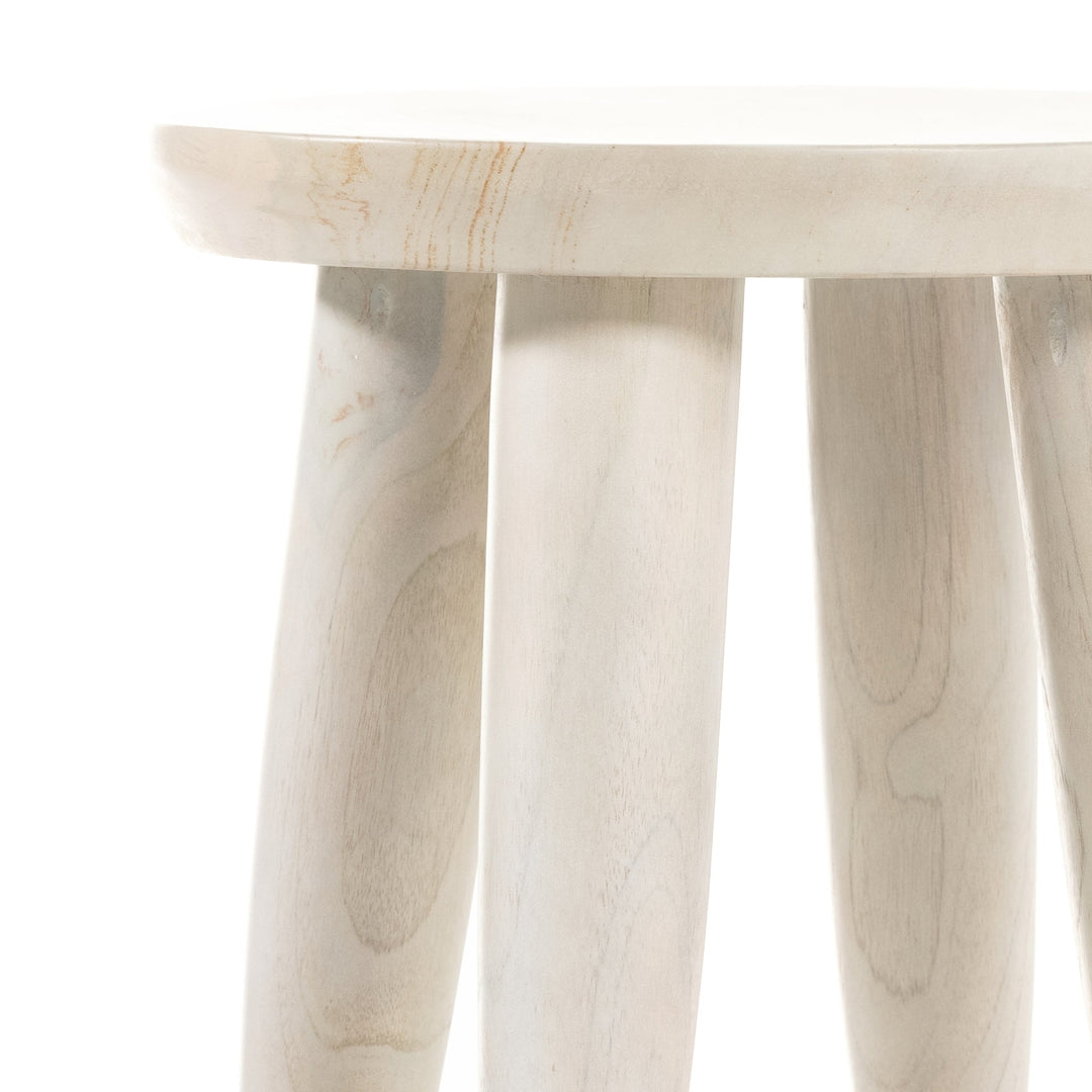 Zuri Round Outdoor End Table-Four Hands-FH-234251-001-Side TablesAged Natural Teak-7-France and Son