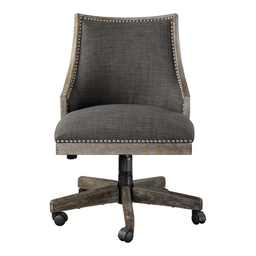 Aidrian Charcoal Desk Chair-Uttermost-UTTM-23431-Task Chairs-1-France and Son