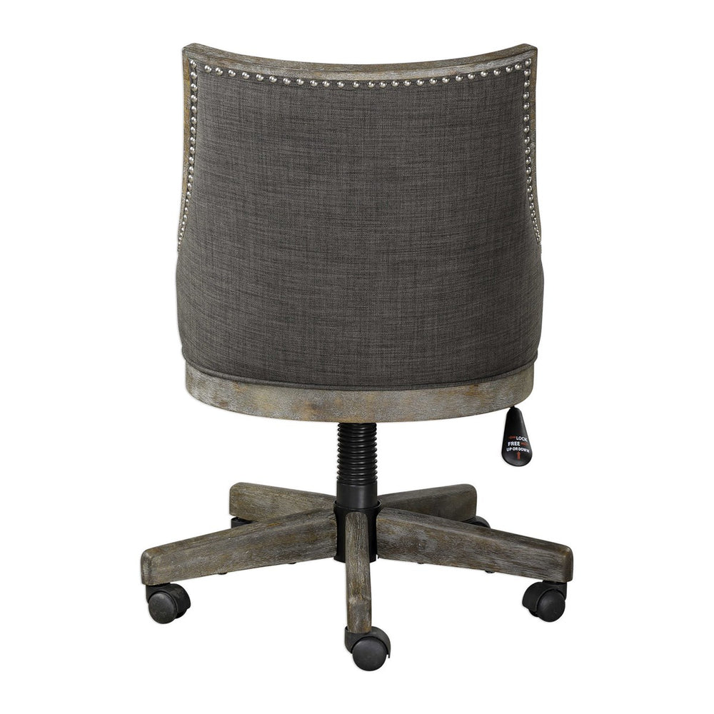 Aidrian Charcoal Desk Chair-Uttermost-UTTM-23431-Task Chairs-2-France and Son