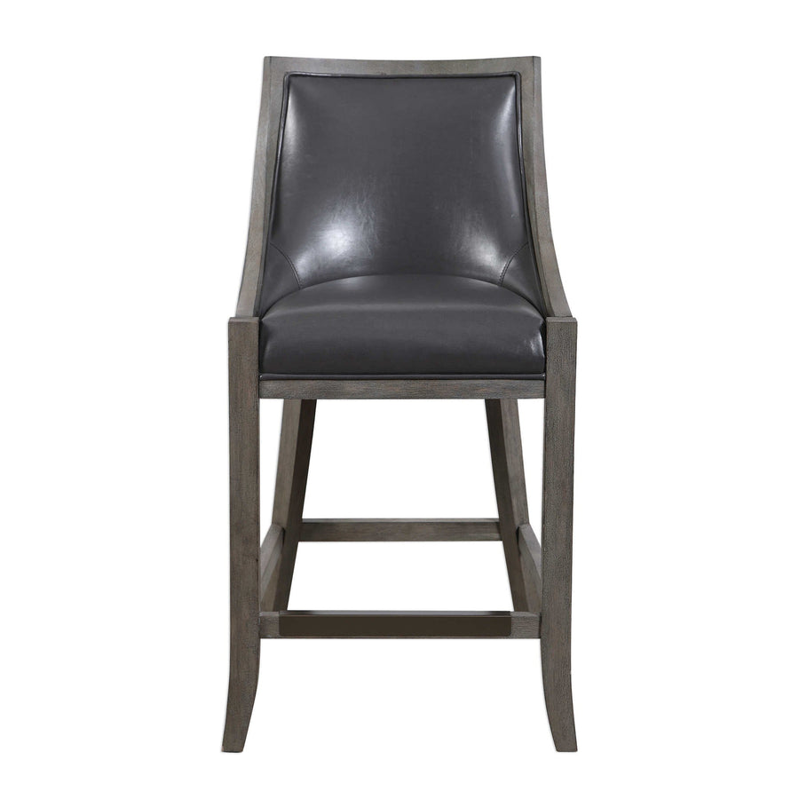 Uttermost Elowen Leather Counter Stool-Uttermost-UTTM-23465-Dining Chairs-3-France and Son