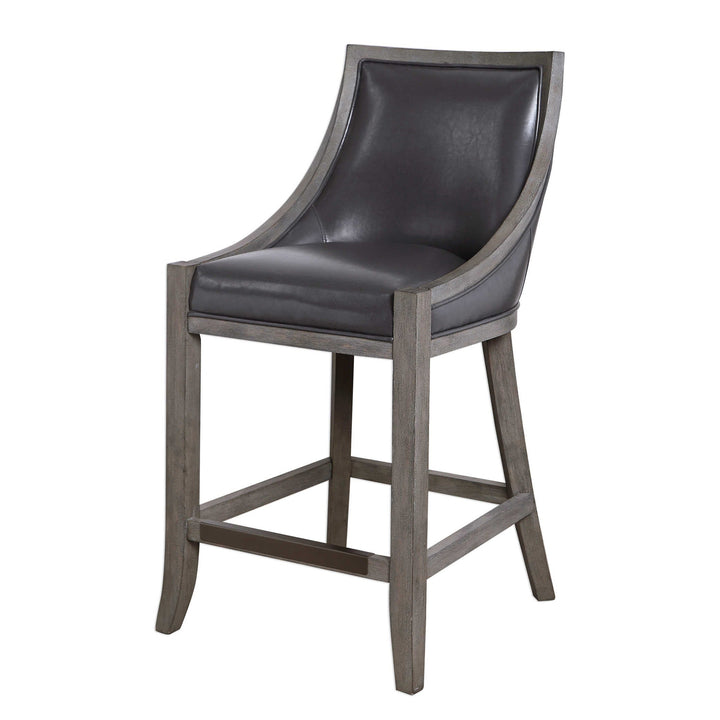 Uttermost Elowen Leather Counter Stool-Uttermost-UTTM-23465-Dining Chairs-1-France and Son