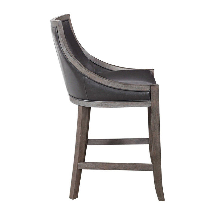 Uttermost Elowen Leather Counter Stool-Uttermost-UTTM-23465-Dining Chairs-4-France and Son