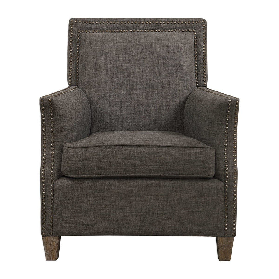 Uttermost Darick Charcoal Armchair-Uttermost-UTTM-23472-Lounge Chairs-1-France and Son