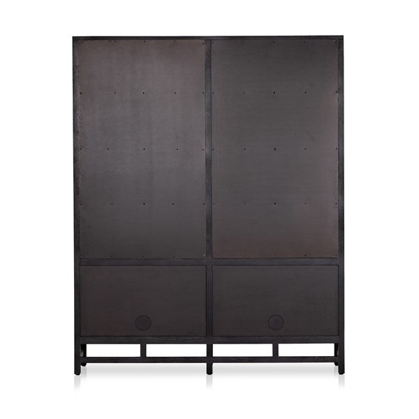 Caprice Wide Bookshelf-Four Hands-FH-234775-001-Bookcases & CabinetsBlack Wash Mango-5-France and Son