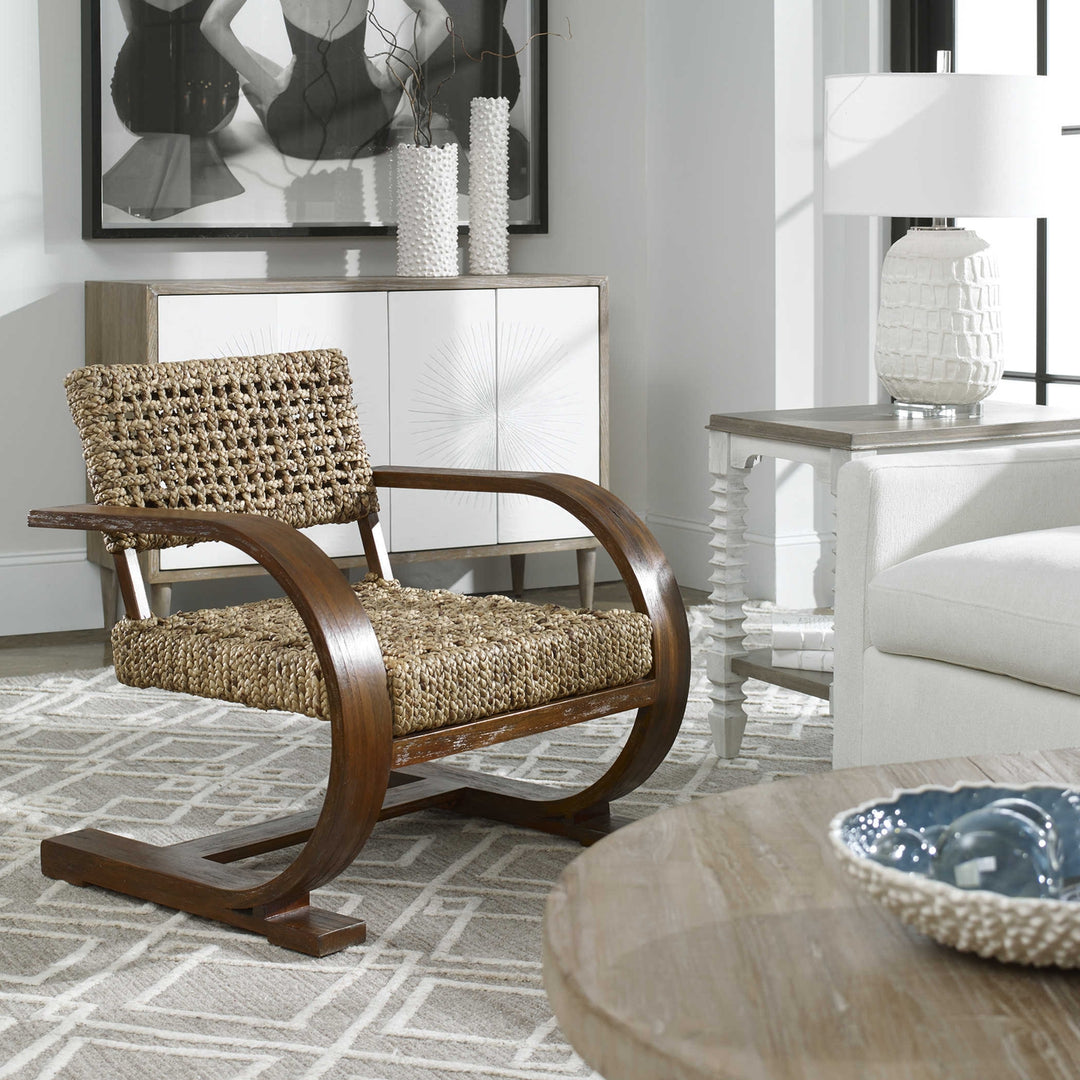 Chloe Natural Woven Accent Chair-Uttermost-STOCKR-UTTM-23483-Lounge Chairs-3-France and Son