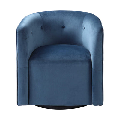 Uttermost Mallorie Blue Swivel Chair-Uttermost-UTTM-23491-Lounge Chairs-1-France and Son