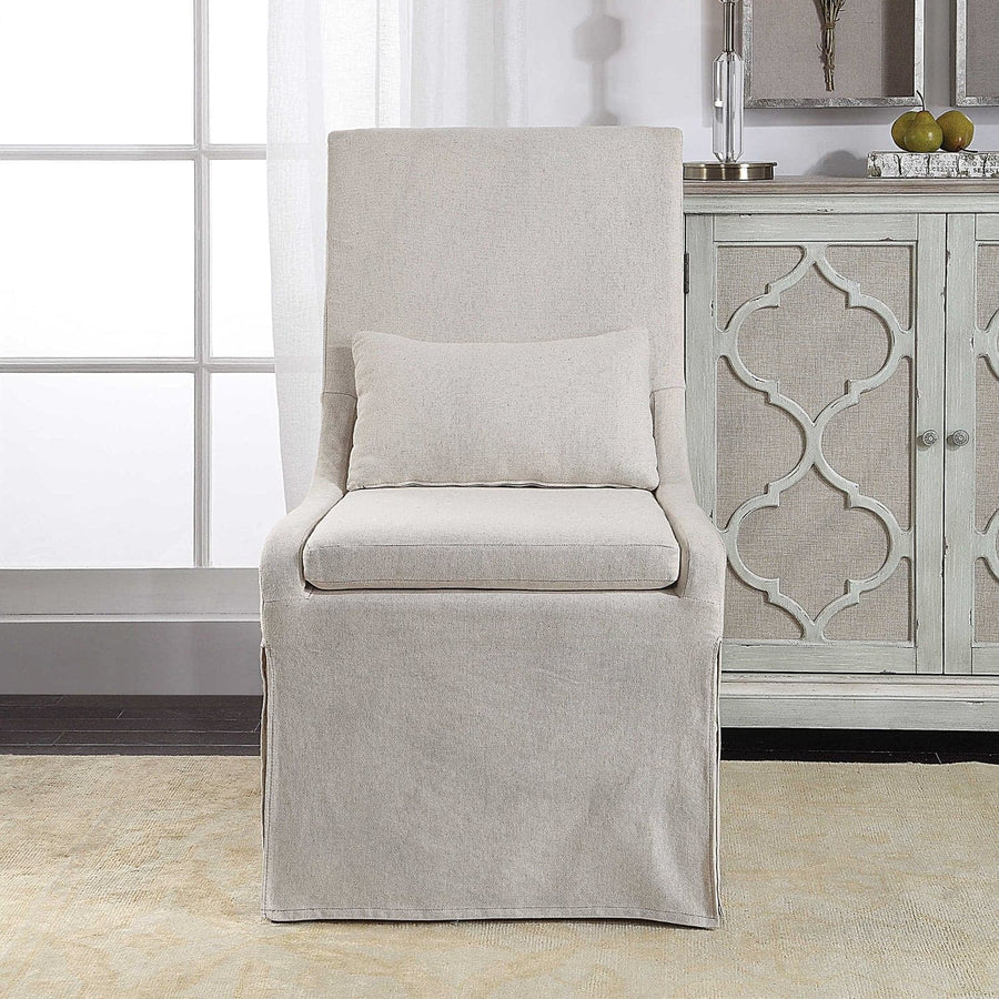 Coley Armless Chair-Uttermost-UTTM-23493-Lounge ChairsBeige-1-France and Son