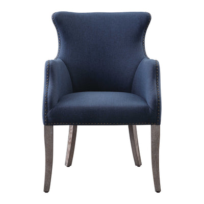 Uttermost Yareena Blue Wing Chair-Uttermost-UTTM-23499-Lounge Chairs-1-France and Son