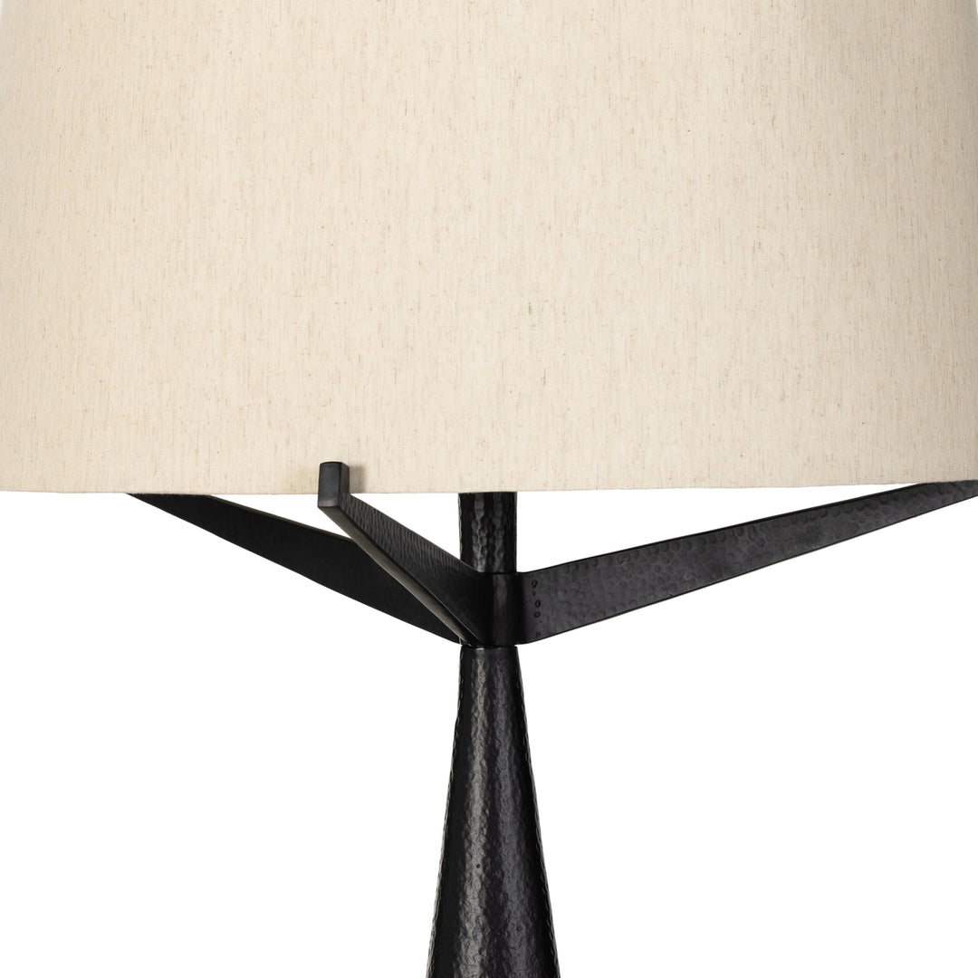 Ziggy Floor Lamp - Hammered Black Aluminum-Four Hands-FH-235073-001-Floor Lamps-4-France and Son