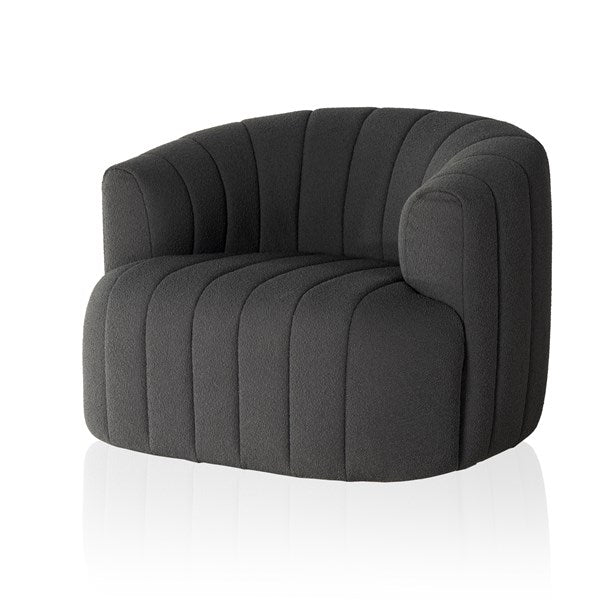 Elliana Swivel Chair-Four Hands-FH-235243-006-Lounge ChairsFiqa Boucle Charcoal-1-France and Son