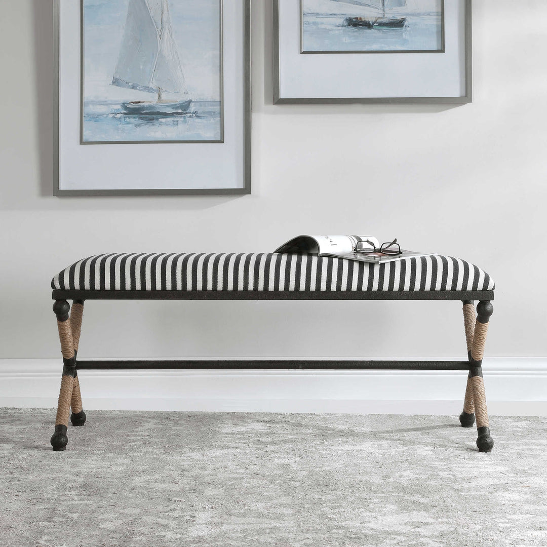 Braddock Striped Bench-Uttermost-UTTM-23527-Benches-5-France and Son