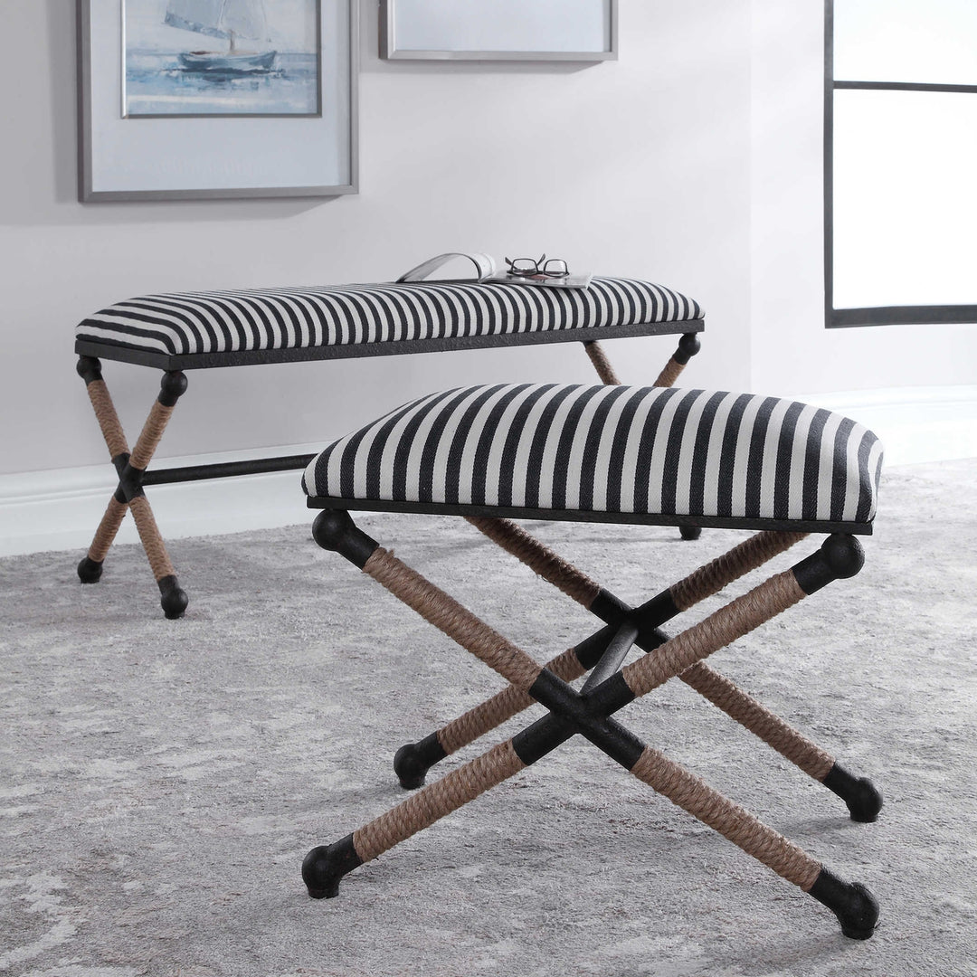 Braddock Striped Bench-Uttermost-UTTM-23527-Benches-6-France and Son