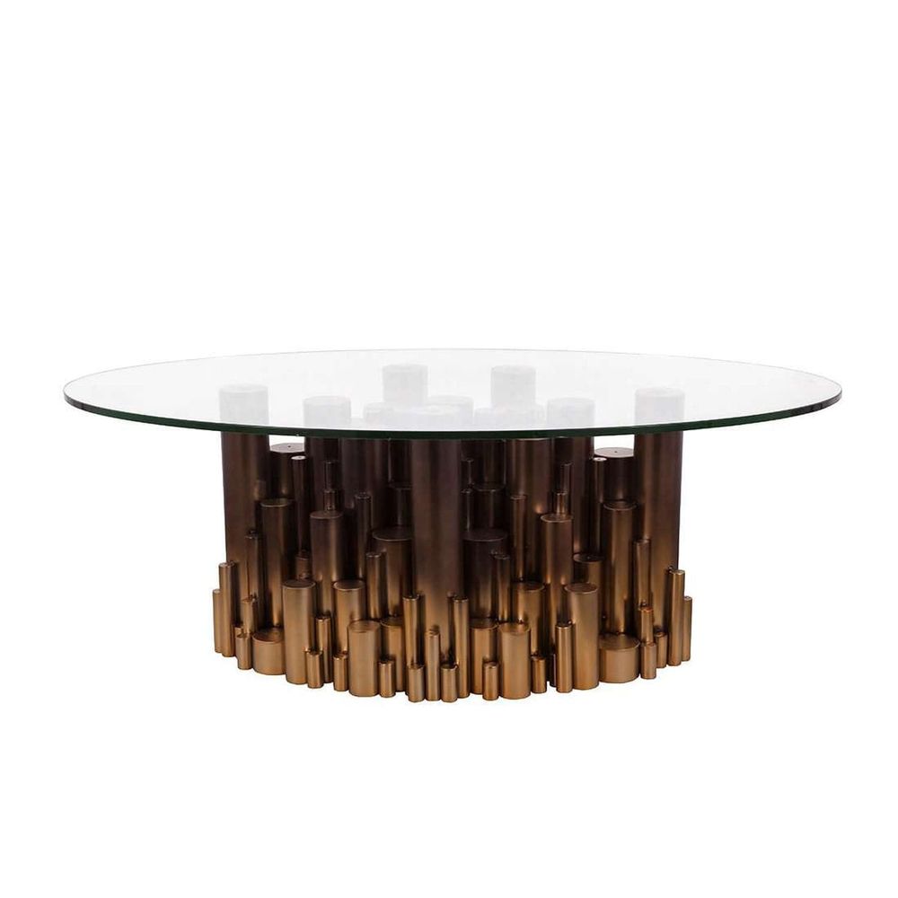Oval Piston Coffee Table - Golden Ombre