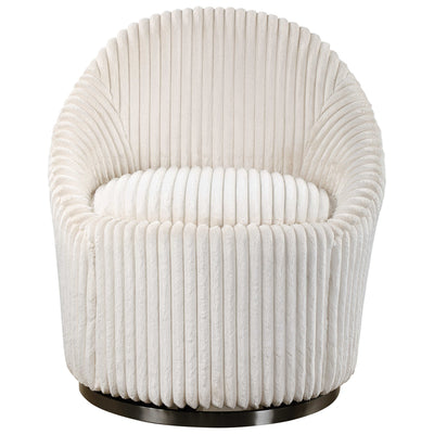 Uttermost Crue Swivel Chair-Uttermost-UTTM-23578-Lounge ChairsWhite-1-France and Son