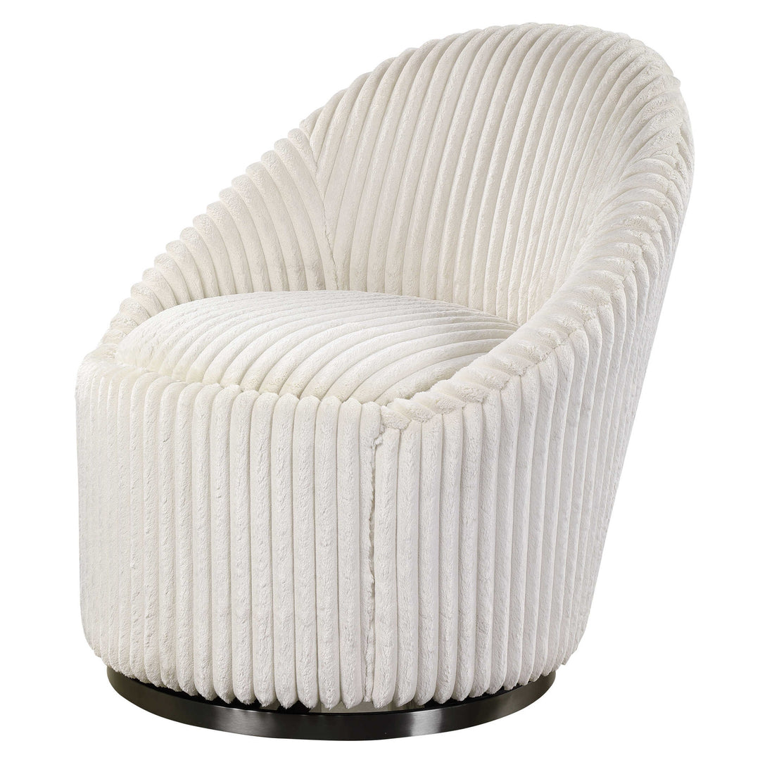 Uttermost Crue Swivel Chair-Uttermost-UTTM-23578-Lounge ChairsWhite-6-France and Son