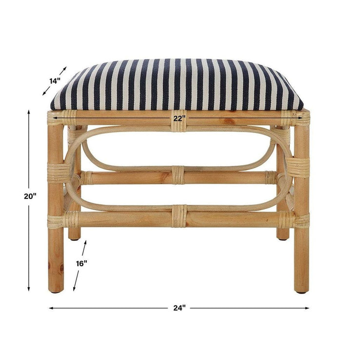 Laguna Small Bench-Uttermost-UTTM-23666-BenchesStriped-6-France and Son