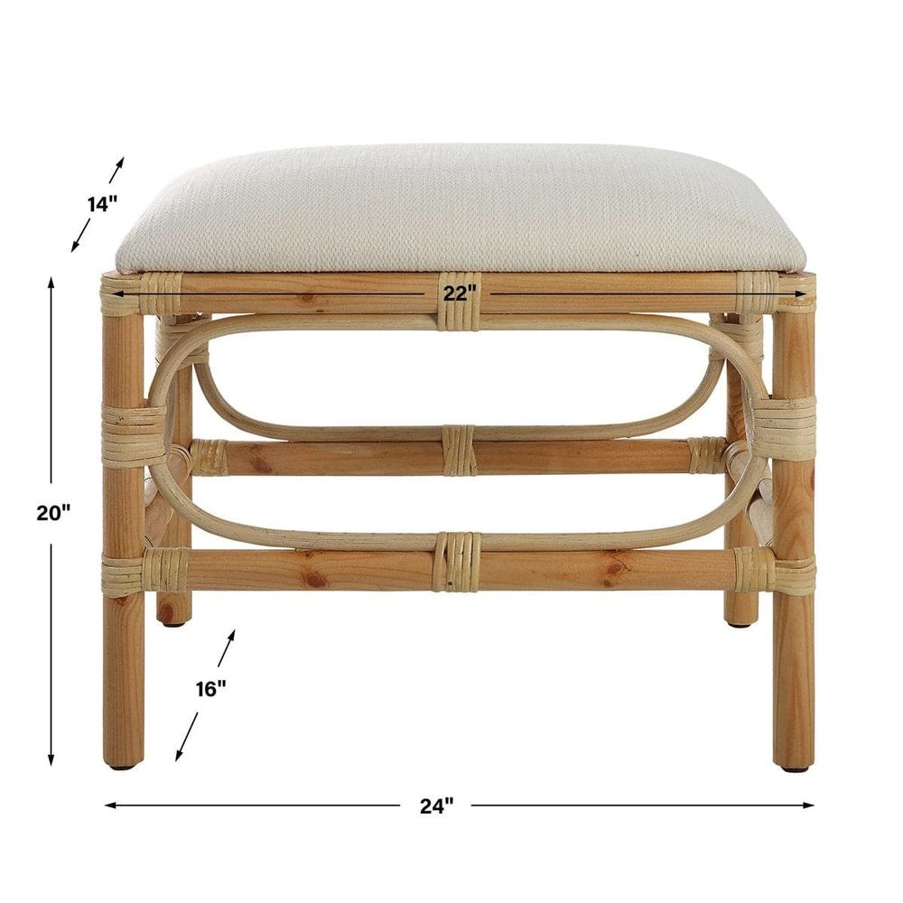 Laguna Small Bench-Uttermost-UTTM-23666-BenchesStriped-18-France and Son