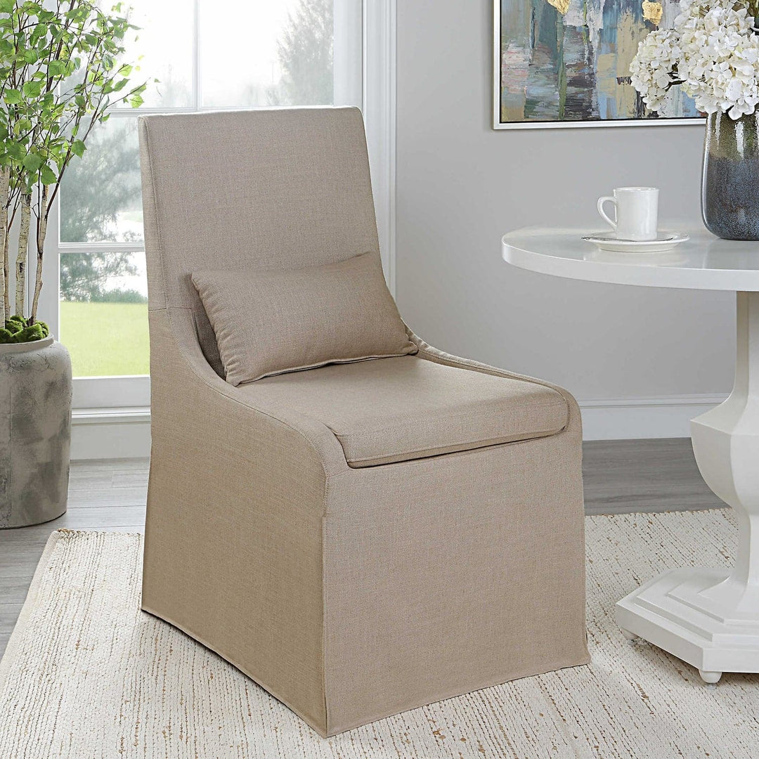 Coley Armless Chair-Uttermost-UTTM-23493-Lounge ChairsBeige-3-France and Son